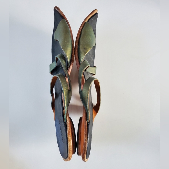 Cydwoq BAZAAR Handmade Leather Slide Toe Loop Sandals Size 41 US 10 - Picture 10 of 15